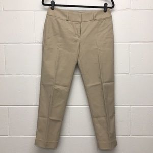 Light khaki Julie Riviera cropped Loft pants.